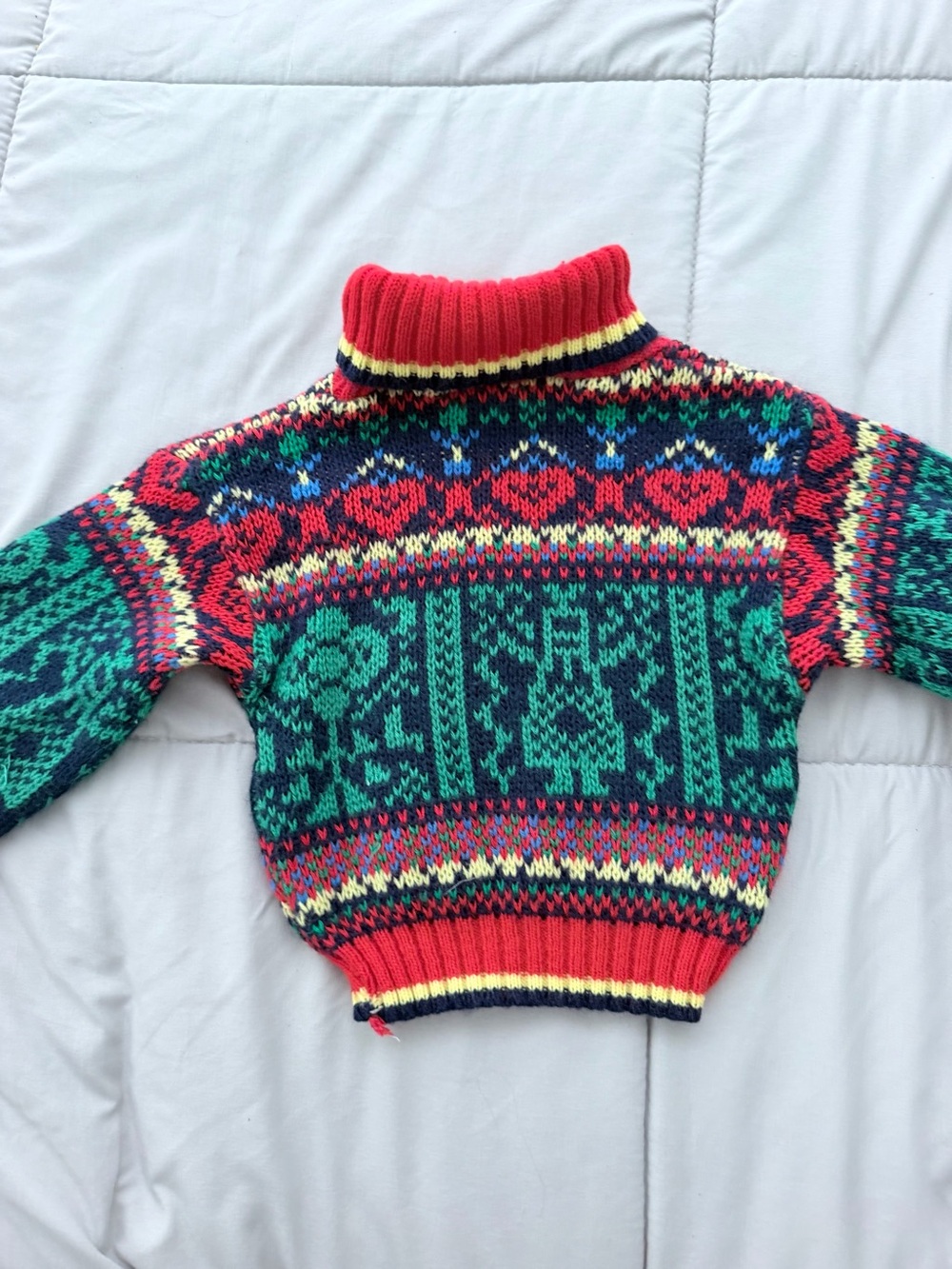 Vintage Baby 80’s Fair Isle Sweater - Red & Green